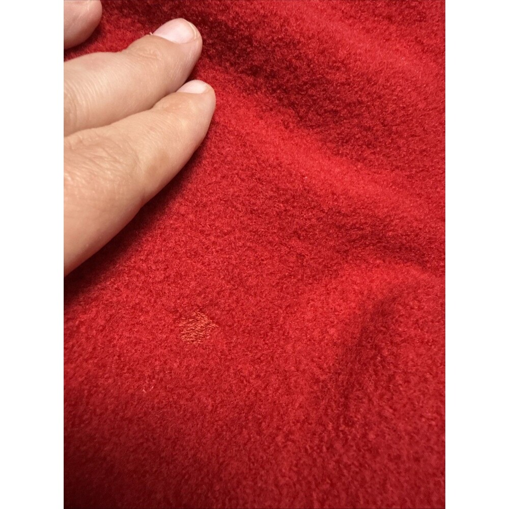 Vtg 90s Lands End Red 100% Broiled Wool Button Front Shirt Jacket Womens Plus 24 - Picture 7 of 7